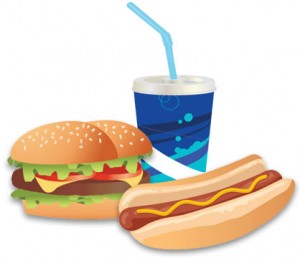hamburger hotdog and soda